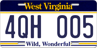 WV license plate 4QH005
