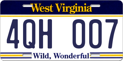 WV license plate 4QH007