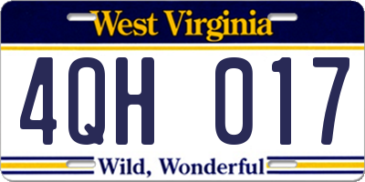 WV license plate 4QH017