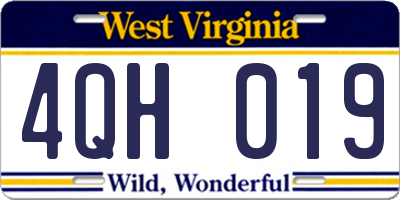 WV license plate 4QH019
