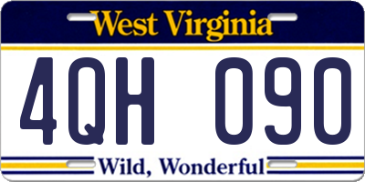 WV license plate 4QH090