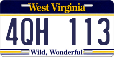 WV license plate 4QH113