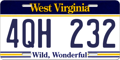 WV license plate 4QH232