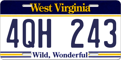 WV license plate 4QH243