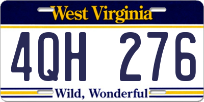 WV license plate 4QH276