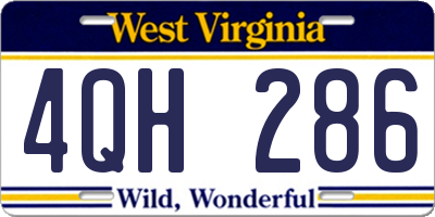 WV license plate 4QH286