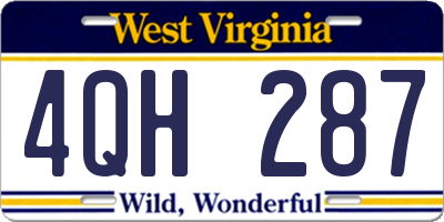 WV license plate 4QH287