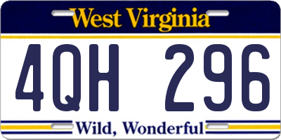 WV license plate 4QH296