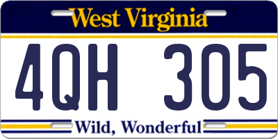 WV license plate 4QH305