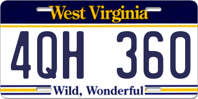 WV license plate 4QH360