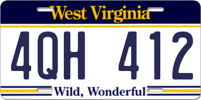 WV license plate 4QH412