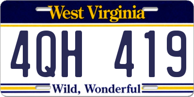 WV license plate 4QH419