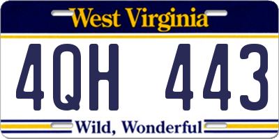 WV license plate 4QH443