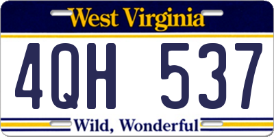 WV license plate 4QH537