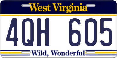 WV license plate 4QH605