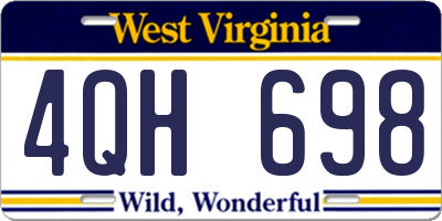 WV license plate 4QH698