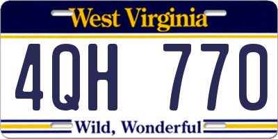 WV license plate 4QH770