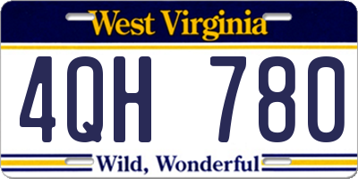 WV license plate 4QH780