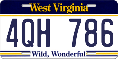 WV license plate 4QH786