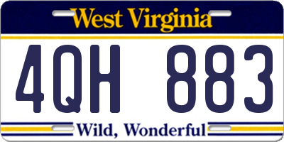 WV license plate 4QH883