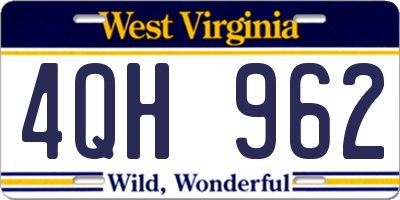 WV license plate 4QH962