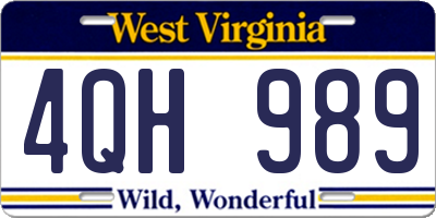 WV license plate 4QH989