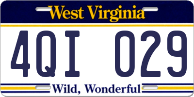 WV license plate 4QI029
