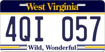 WV license plate 4QI057