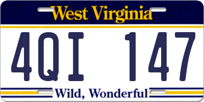 WV license plate 4QI147