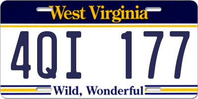 WV license plate 4QI177
