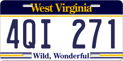 WV license plate 4QI271