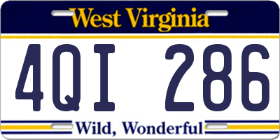 WV license plate 4QI286