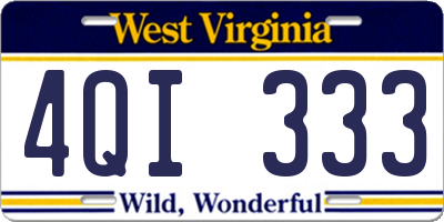 WV license plate 4QI333