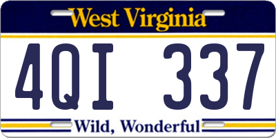 WV license plate 4QI337