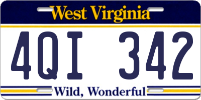 WV license plate 4QI342