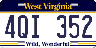 WV license plate 4QI352