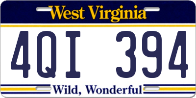 WV license plate 4QI394