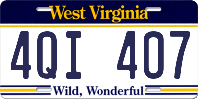 WV license plate 4QI407