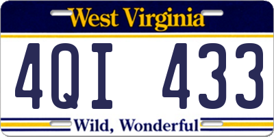 WV license plate 4QI433
