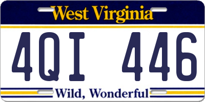 WV license plate 4QI446