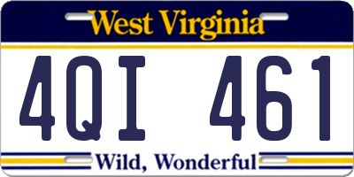 WV license plate 4QI461