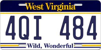 WV license plate 4QI484