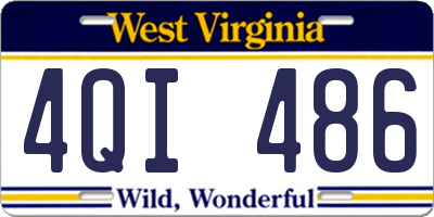 WV license plate 4QI486