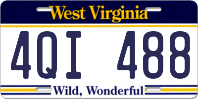 WV license plate 4QI488