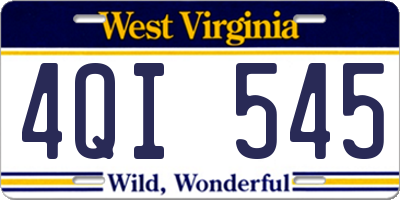 WV license plate 4QI545