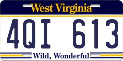 WV license plate 4QI613