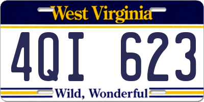 WV license plate 4QI623