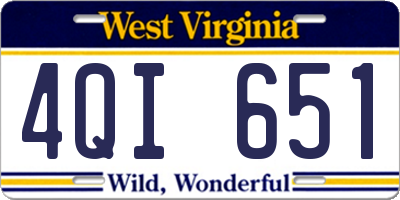 WV license plate 4QI651