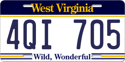 WV license plate 4QI705