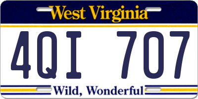 WV license plate 4QI707